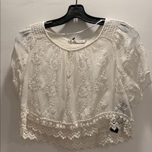 Zara Lace Crop Top in White